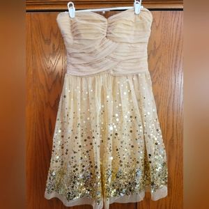 Delia's Gold Sparkling Strapless Dress